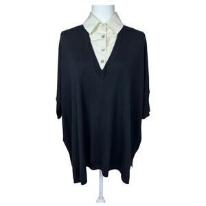 Vintage St. John Exclusive Boutiques Women's Sweater Shirt Combo Wool Silk Small